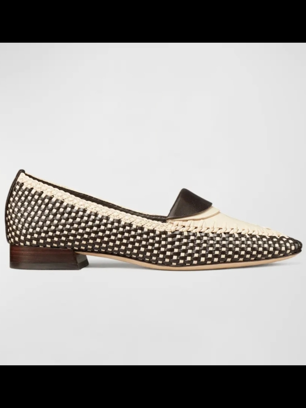 NWOB Tory Burch Envelope Bicolor Woven Leather Loafers